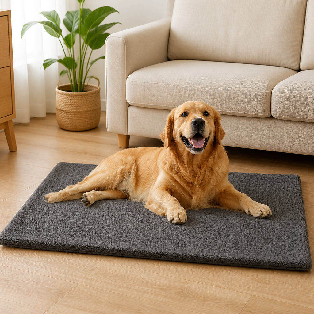 Petmarlow Self-Heating Lambswool Non-Slip Pet Mat (Removable Cover)