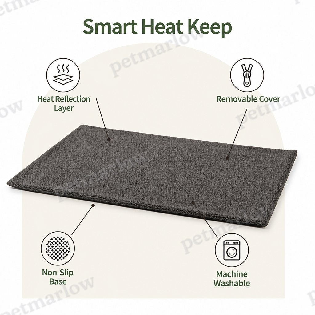 Petmarlow Self-Heating Lambswool Non-Slip Pet Mat (Removable Cover) – view 3