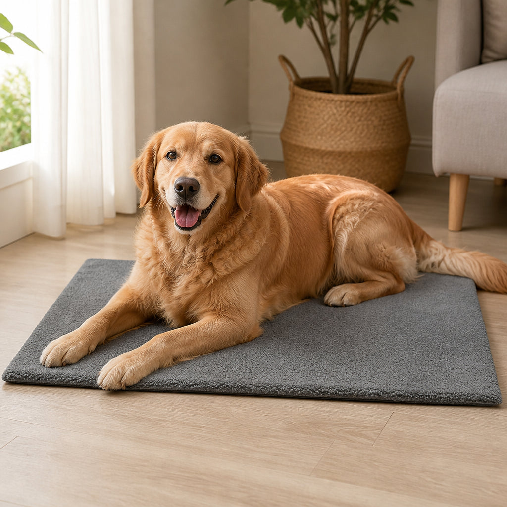 Petmarlow Self-Warming Lambswool Non-Slip Pet Mat – GRAY / S - 19.7 × 13.8 in