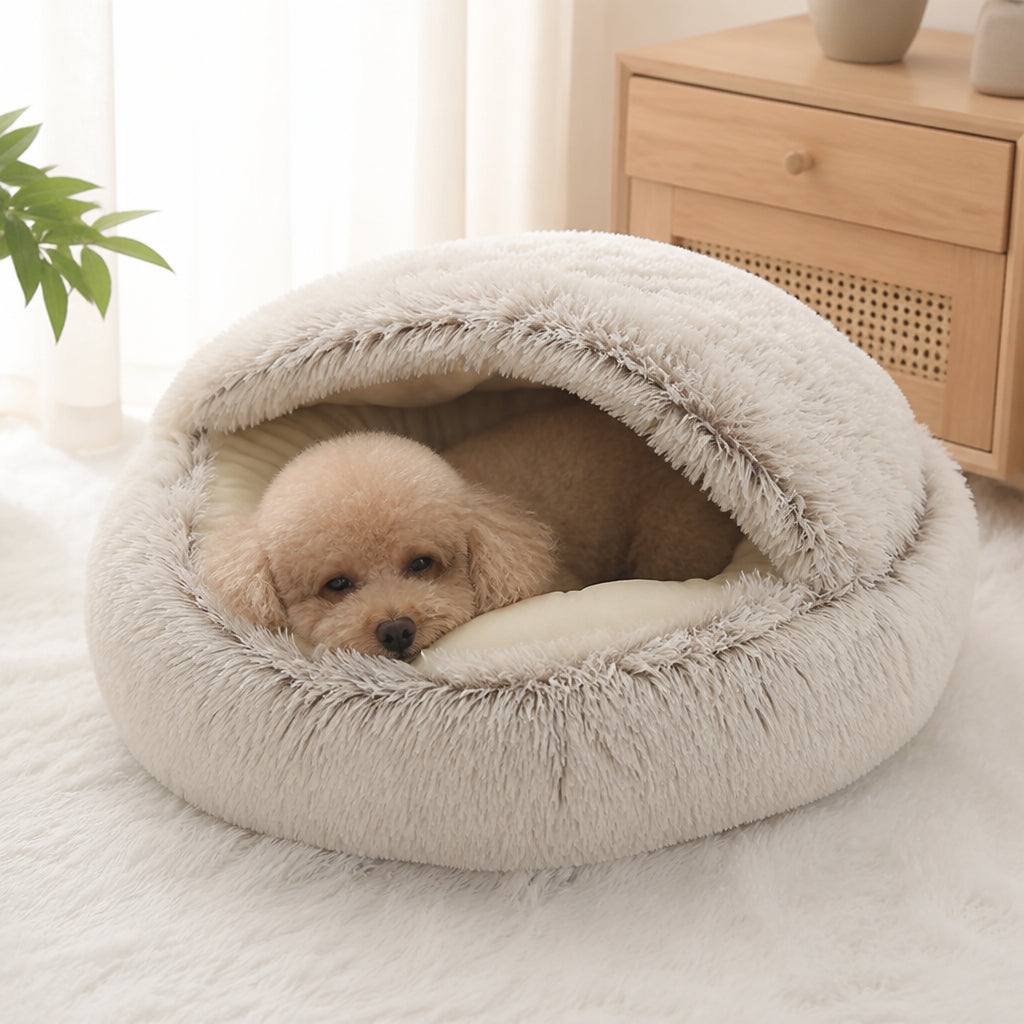 Petmarlow Self-Warming Plush & Convertible Round Nest Bed (40cm)