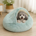 Petmarlow Self-Warming Plush & Convertible Round Nest Bed (40cm) – green / 15.7 in