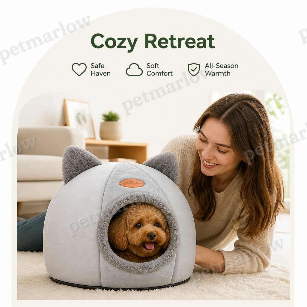 Petmarlow Semi-Closed Non-Slip Cat Bed (Removable Cushion) – view 6