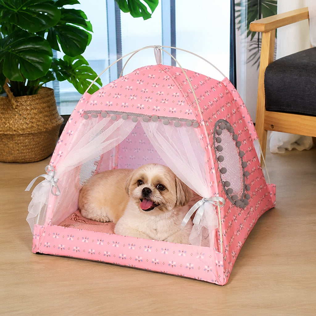 Petmarlow Semi-Enclosed Breathable Mesh & Non-Slip Pet Tent