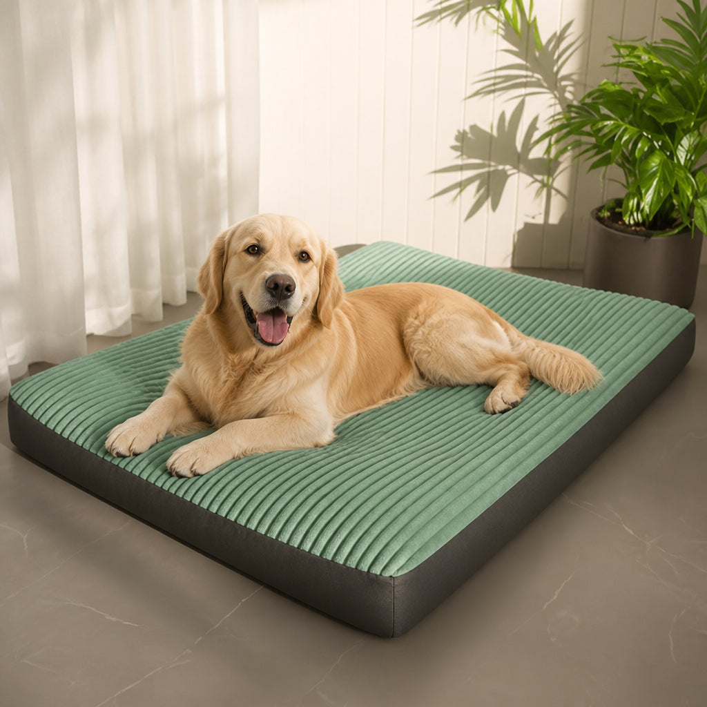Petmarlow Soft Fleece & Washable Dog Bed (Removable Cover) – green / S - 31.5 × 25.6 in