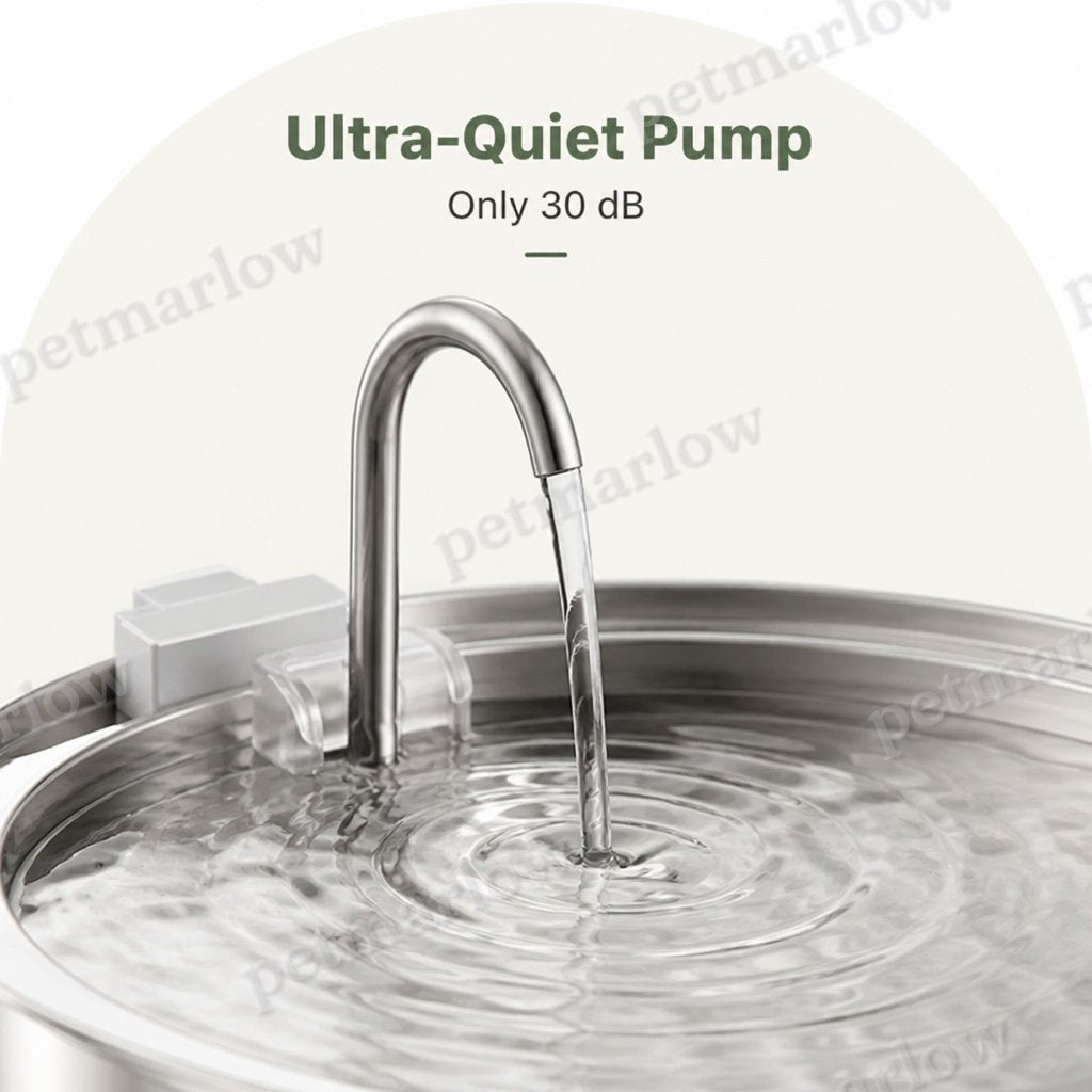 DogBedHouse Stainless Steel & Ultra-Quiet Large-Capacity Dog Water Fountain – view 5