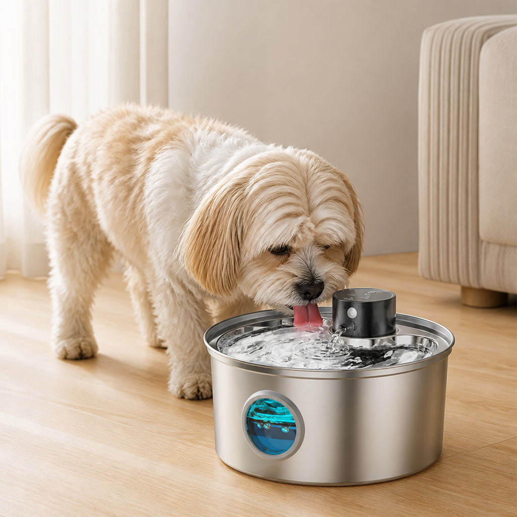 Petmarlow Stainless Steel USB Rechargeable Sensor Pet Fountain