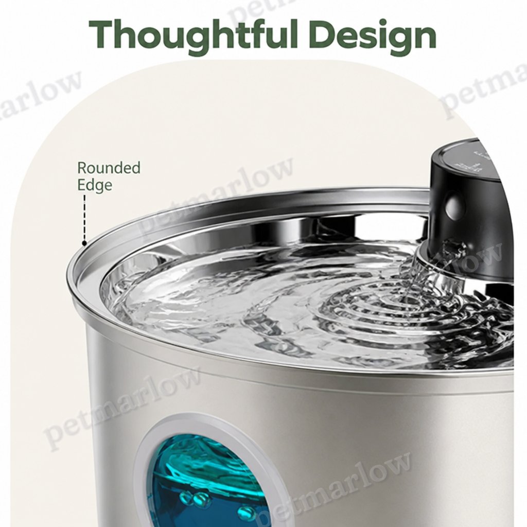 Petmarlow Stainless Steel USB Rechargeable Sensor Pet Fountain – view 6