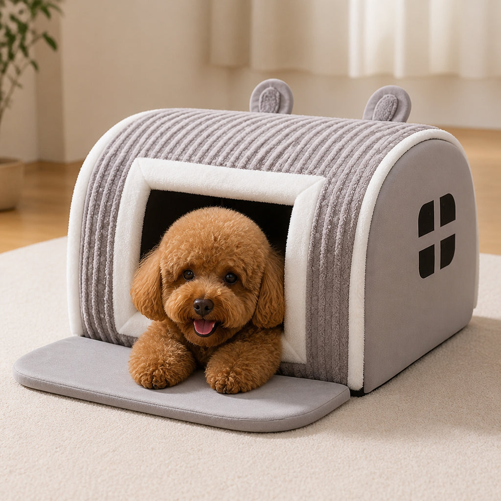 Petmarlow Thermal Plush Cotton Enclosed Dog Bed – 1 / S
