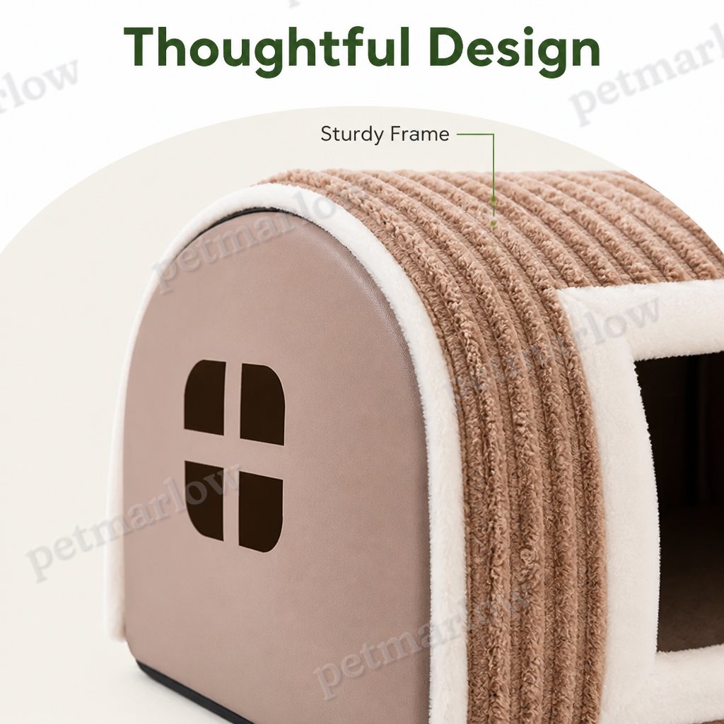 Petmarlow Thermal Plush Cotton Enclosed Dog Bed – view 6
