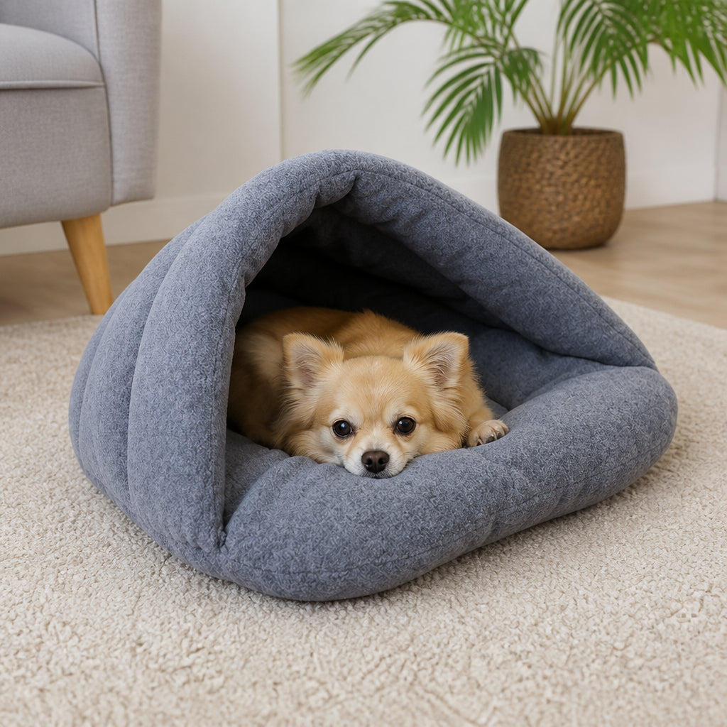 Petmarlow Thick Fleece & Calming Cave Bed