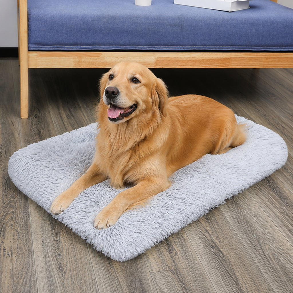 DogBedHouse Thick Fleece Lined & Washable Pet Mat (Removable Cover) – Light Grey / S (17.6inch*11.7inch)