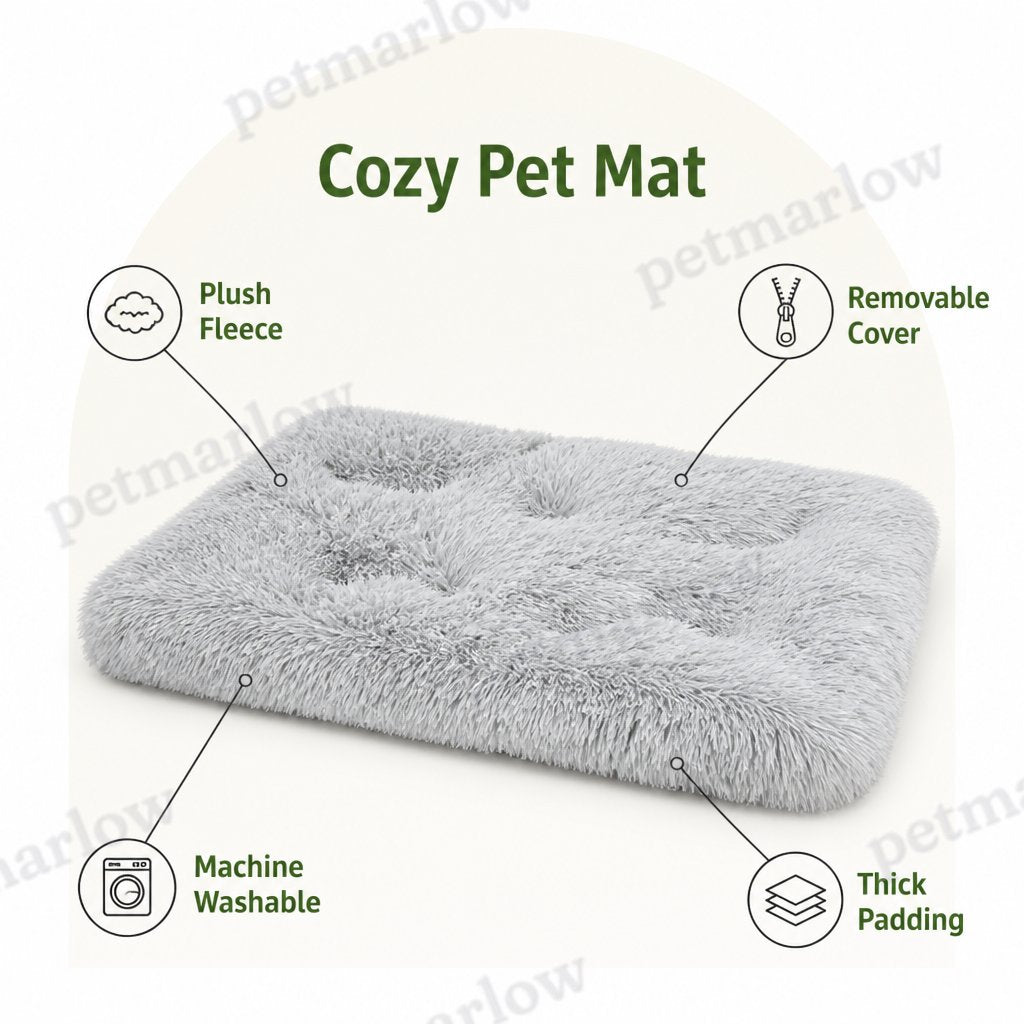 DogBedHouse Thick Fleece Lined & Washable Pet Mat (Removable Cover) – view 3