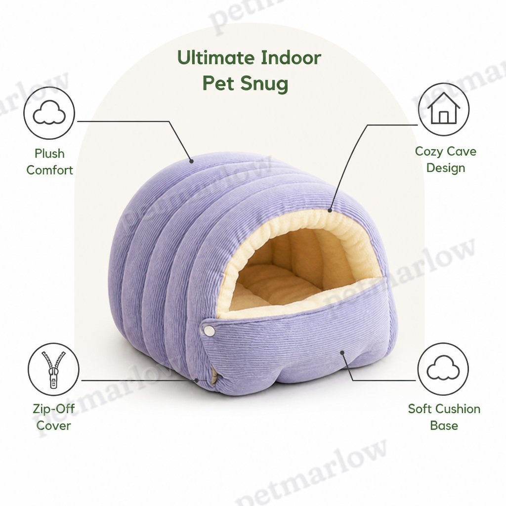 Petmarlow Thick Plush & Detachable Cat Cave Bed – view 5