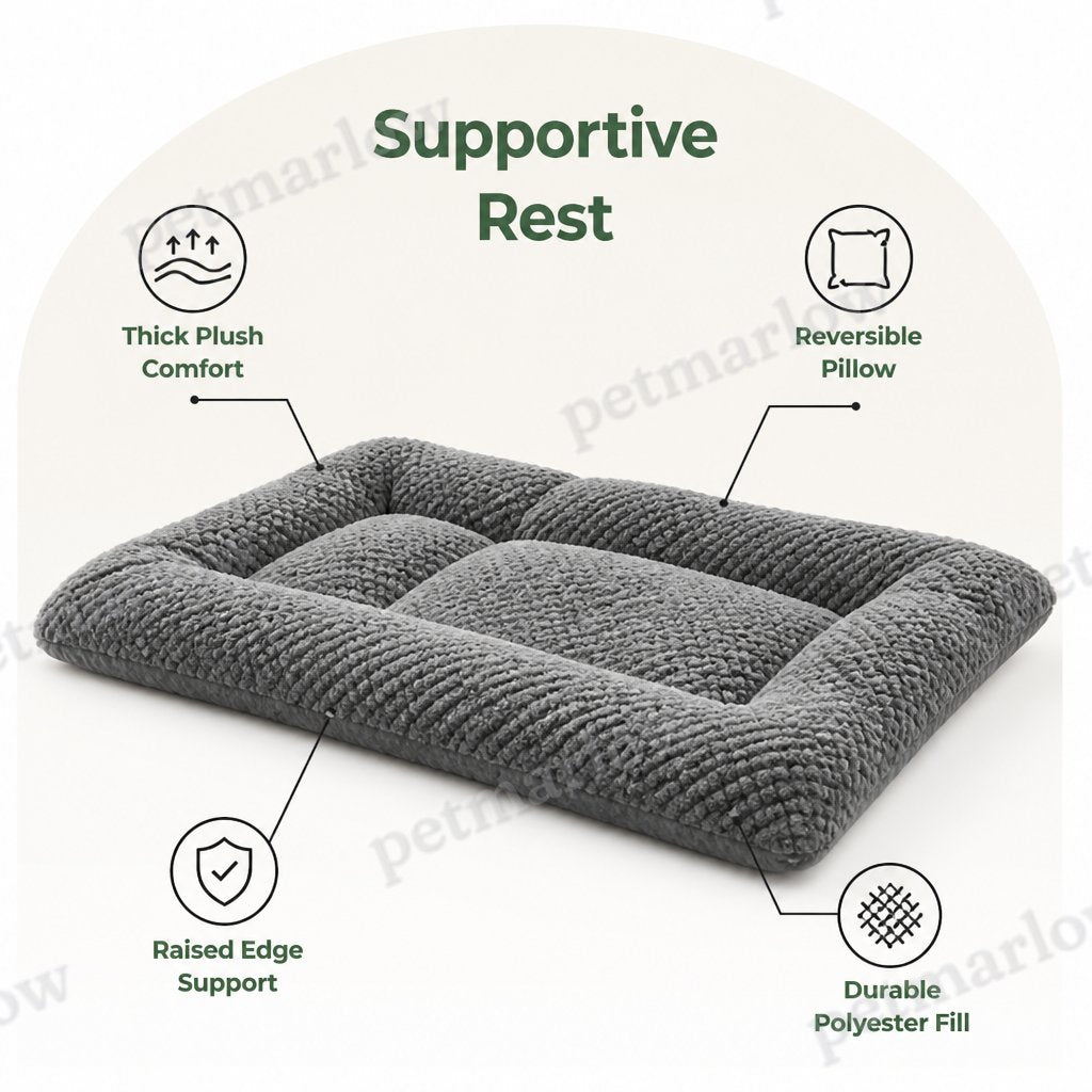 Petmarlow Thick Ultra-Soft Polyester & Raised Edge Crate Pad – view 2