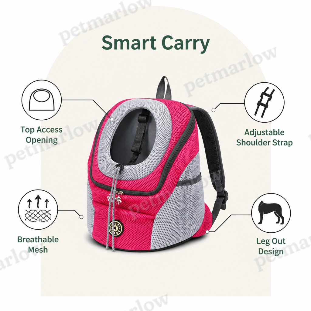 Petmarlow Top-Entry Exposed-Leg & Adjustable Strap Pet Sling Carrier – view 6