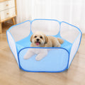Petmarlow Transparent Foldable Pet Playpen (Chemical-Free Cotton) – Blue