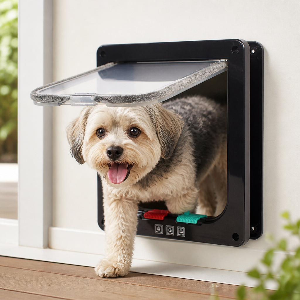 Petmarlow Two-Way Locking Pet Door (Door & Wall Mount)