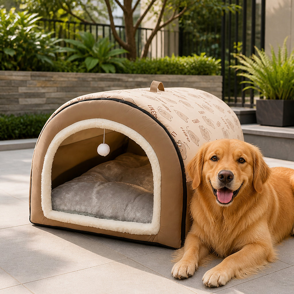 Petmarlow Ultra-Large Semi-Enclosed Dog House (Removable & Washable)