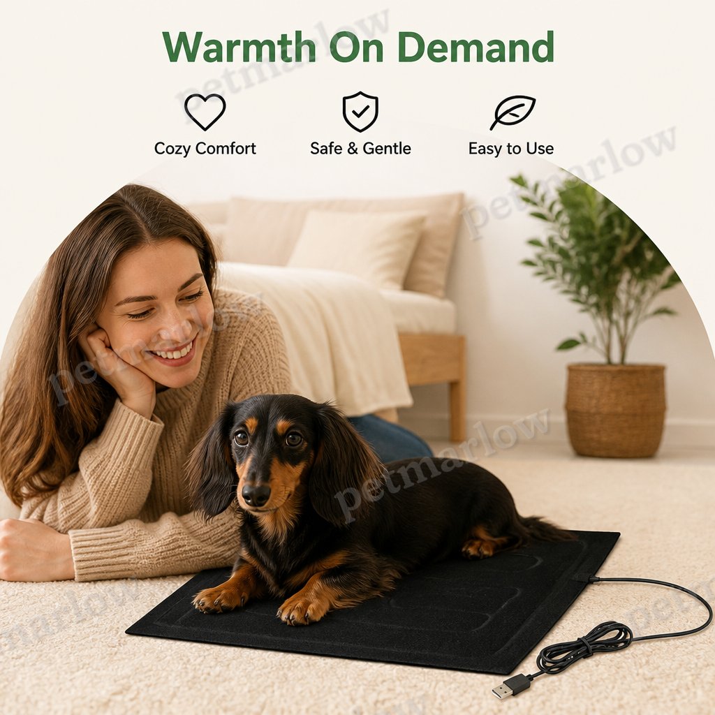 Petmarlow USB-Powered Foldable Heated Pet Mat (For Small Pets) – view 6