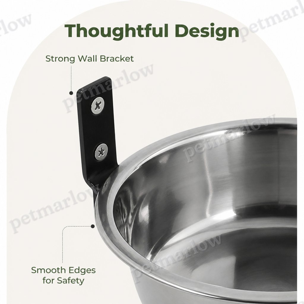 DogBedHouse Wall-Mounted Elevated Stainless Steel Pet Bowl – view 6