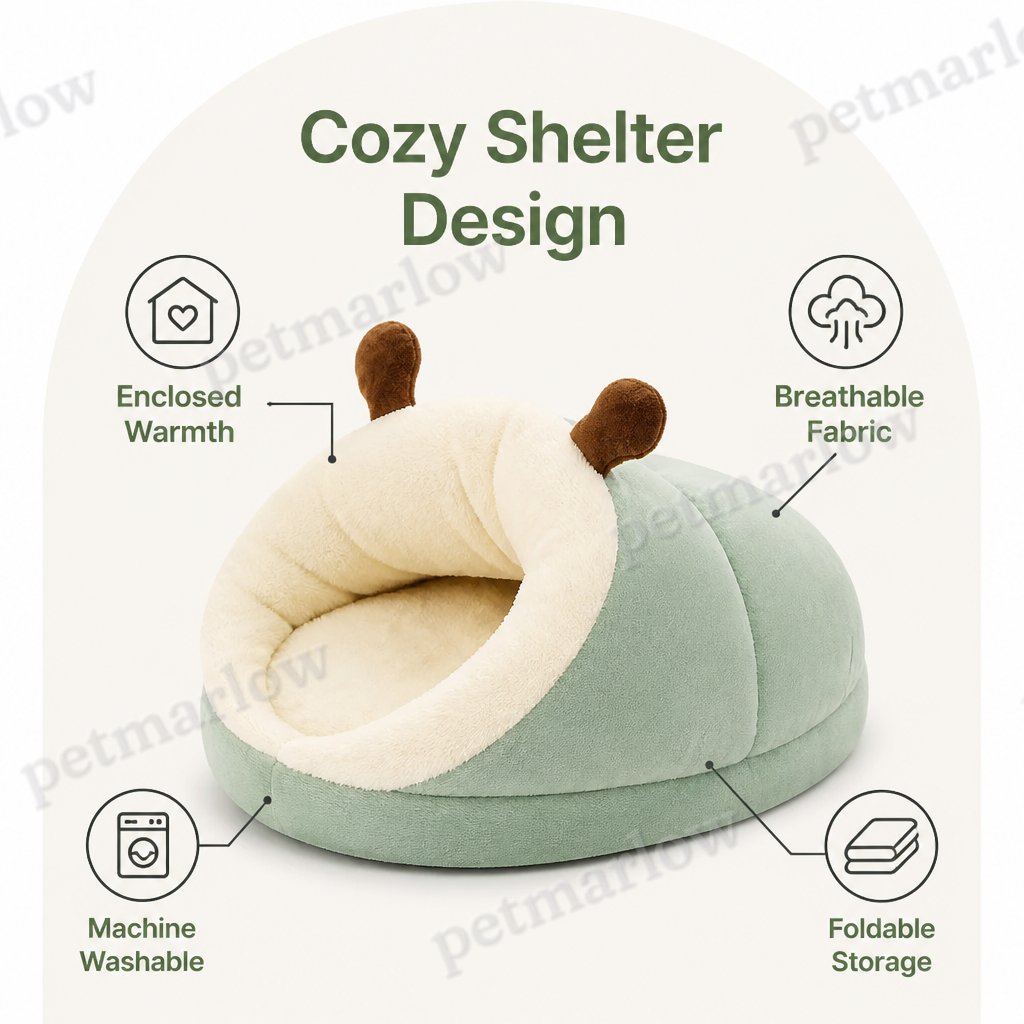 DogBedHouse Warm Breathable Enclosed Small Pet Bed (Foldable) – view 5