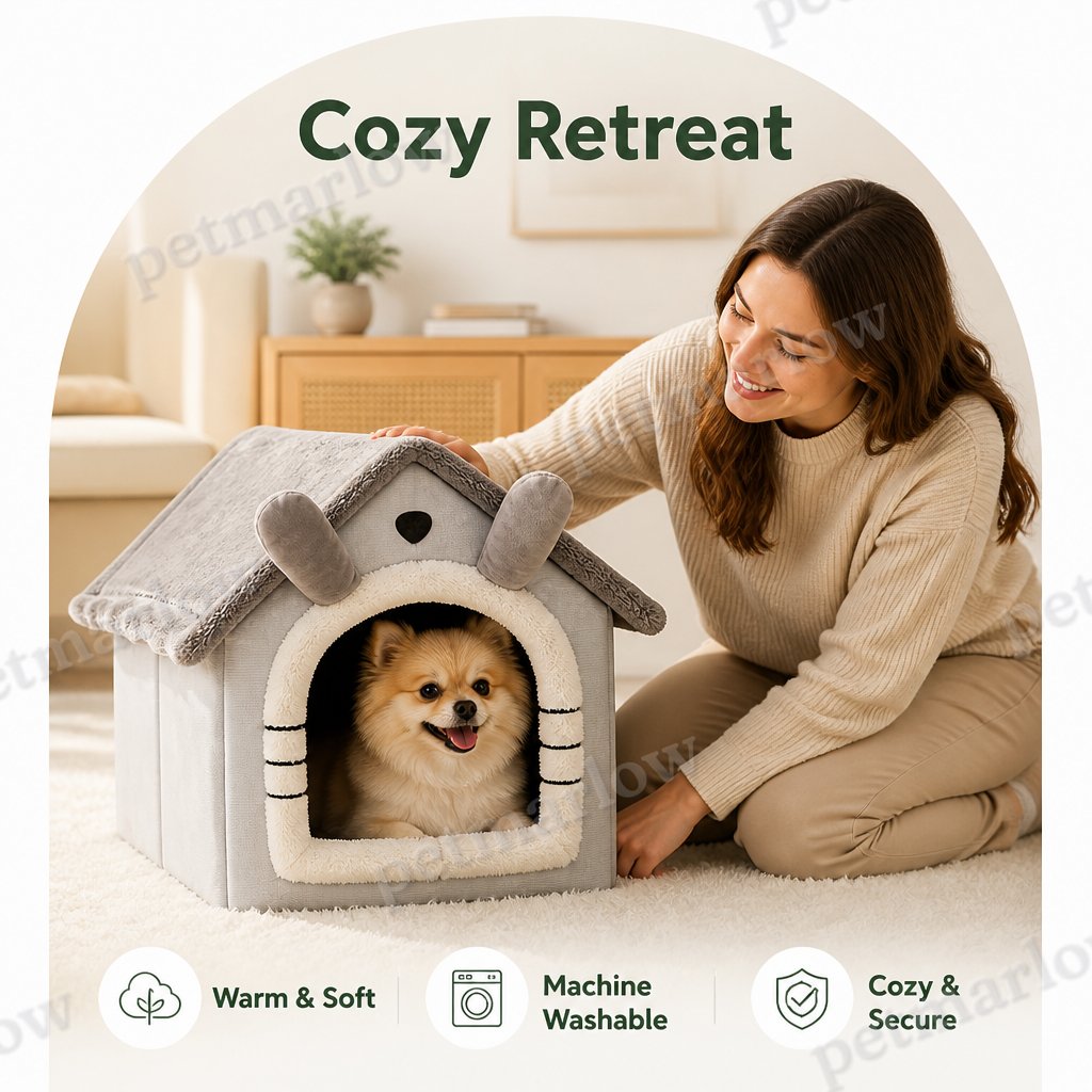 DogBedHouse Warm Insulated & Washable Cave Bed (Detachable Cover) – view 6