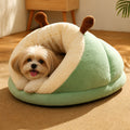 Petmarlow Warm Plush & Easy-Care Bolster Bed – Green / S - 11.8 × 9.8 × 9.8 in
