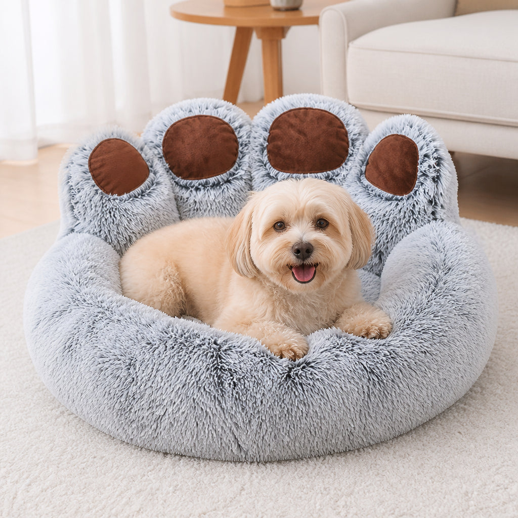 Petmarlow Warm Plush & Thickened Polyester Pet Bed – Grey / S-21.65*21.65*10.63inch