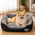 Petmarlow Warm Plush & Washable Dog Bed – Black / S
