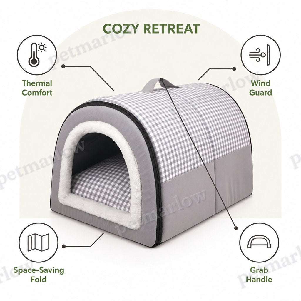Petmarlow Warm & Windproof Foldable Dog Bed – view 5