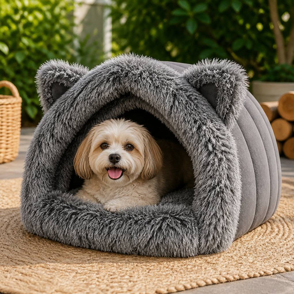 Petmarlow Warmth-Retaining Polyester Hooded Pet Nest