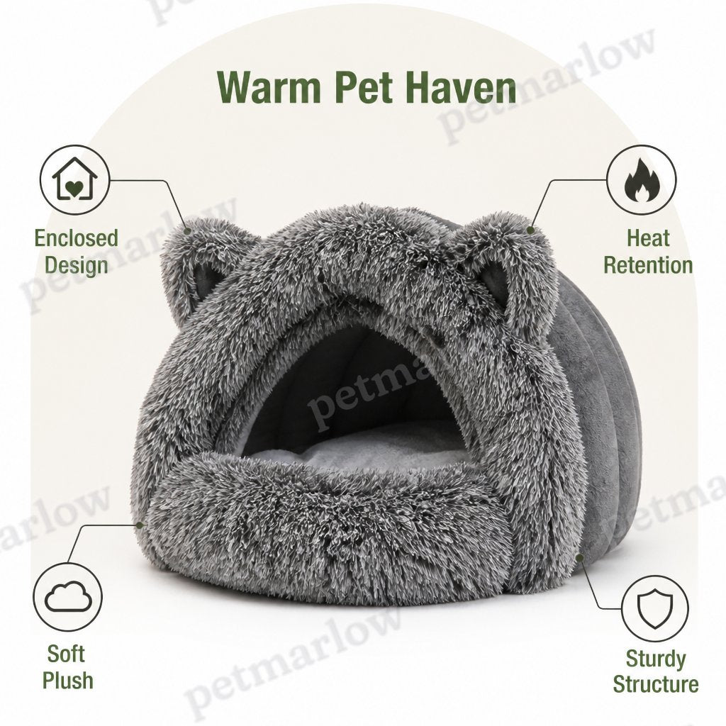 Petmarlow Warmth-Retaining Polyester Hooded Pet Nest – view 3