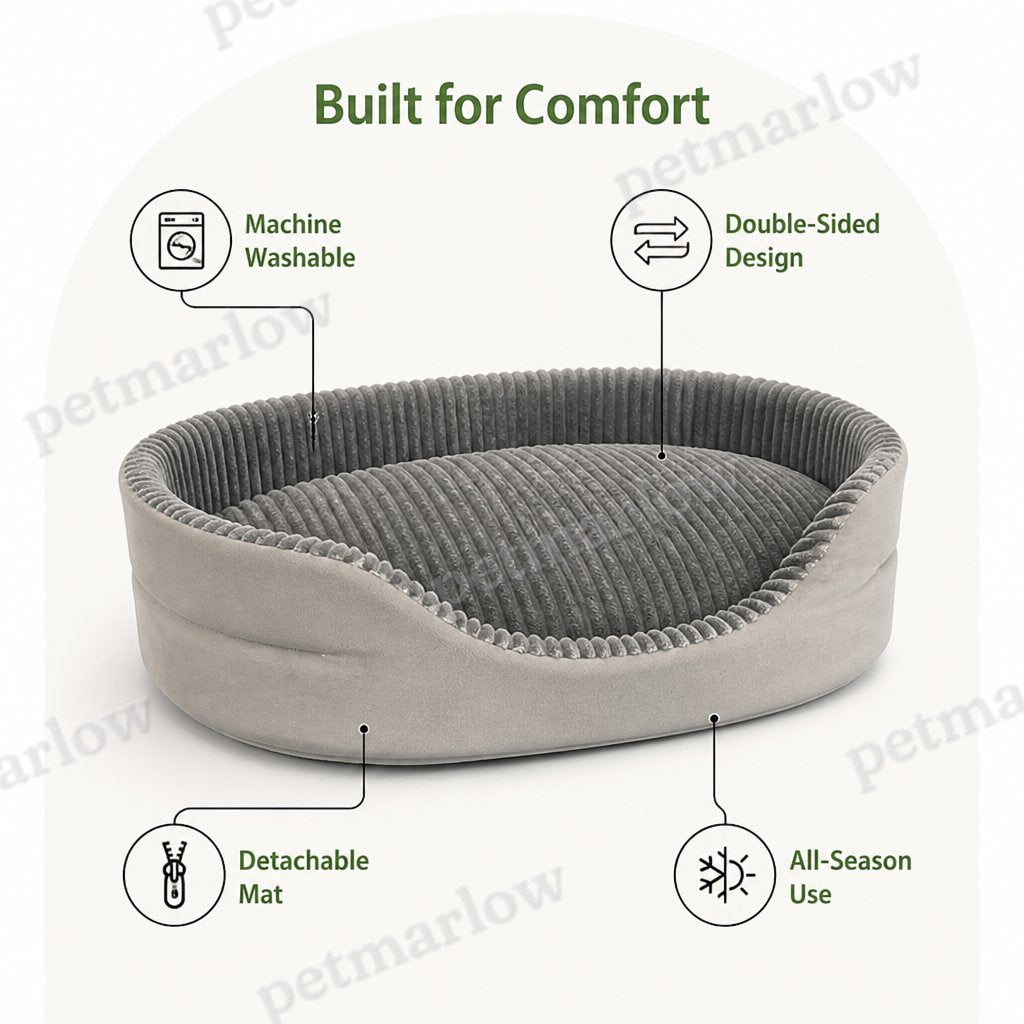 Petmarlow Washable Double-Sided All-Season Dog Bed (Detachable Mat) – view 3