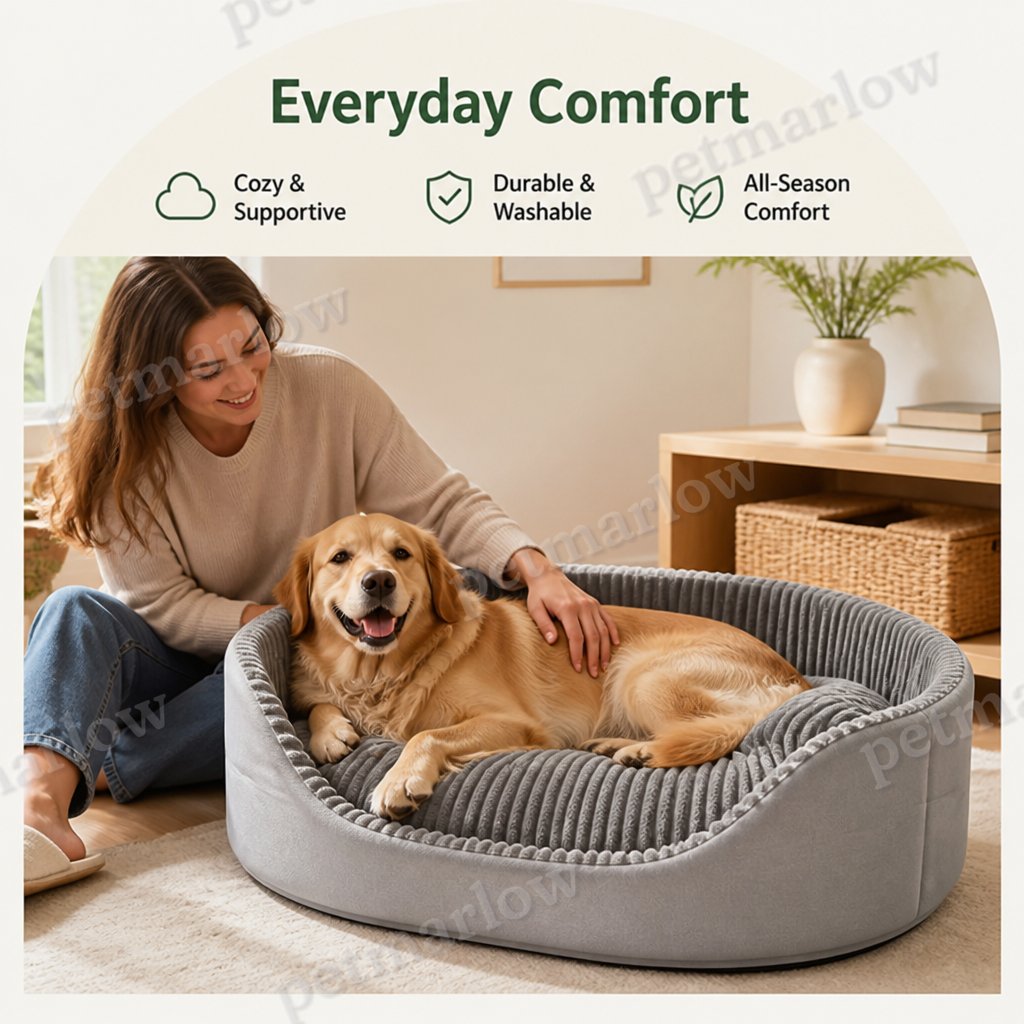 Petmarlow Washable Double-Sided All-Season Dog Bed (Detachable Mat) – view 6