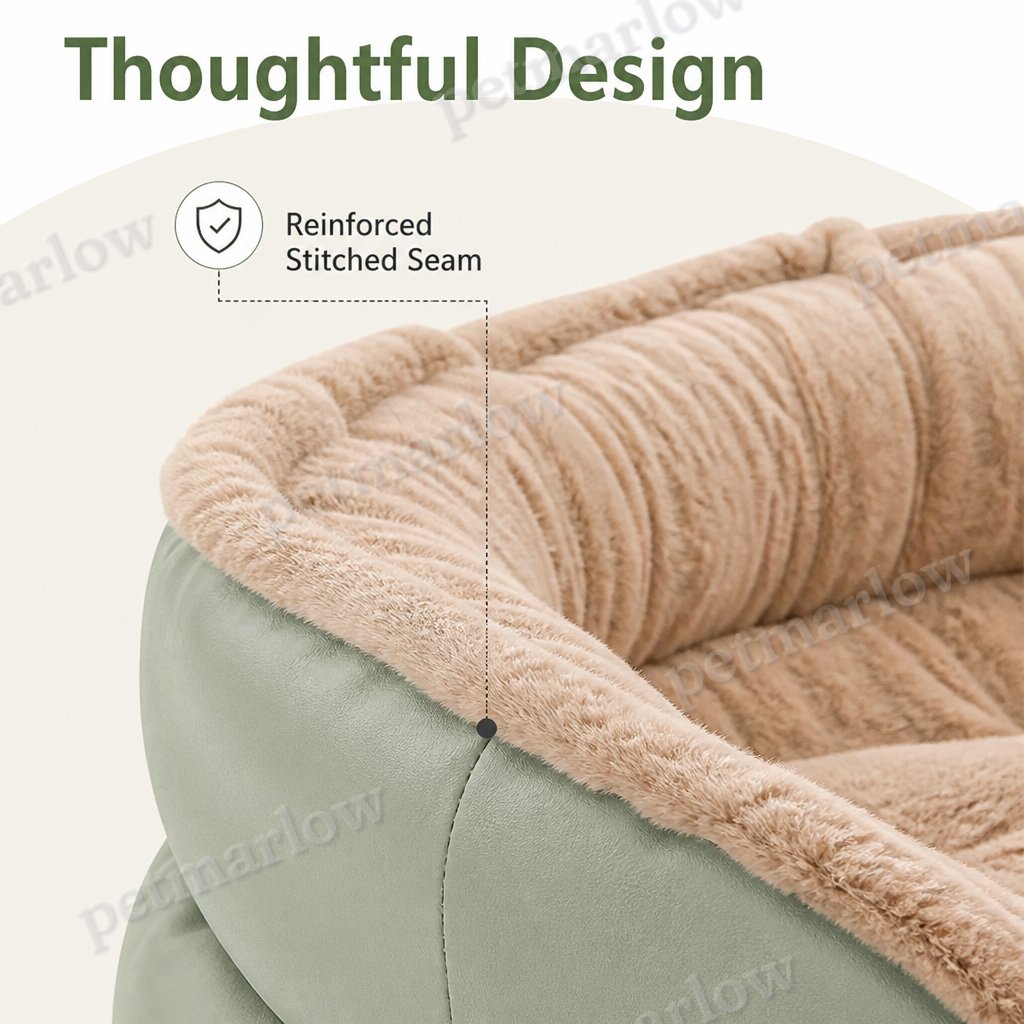 Petmarlow Washable & Non-Slip Round Bolster Dog Bed – view 6