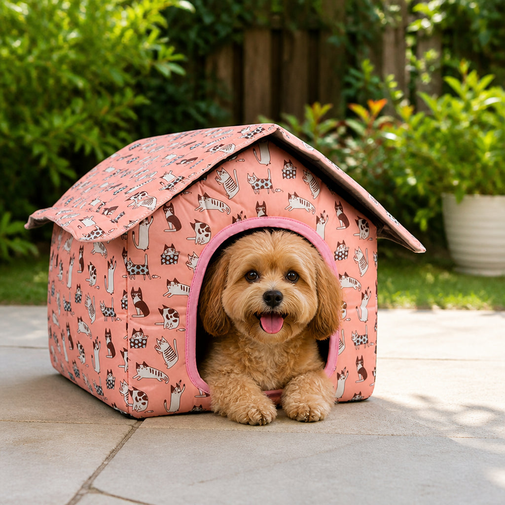 Petmarlow Waterproof & Foldable Outdoor Pet House – Cat Cat / S