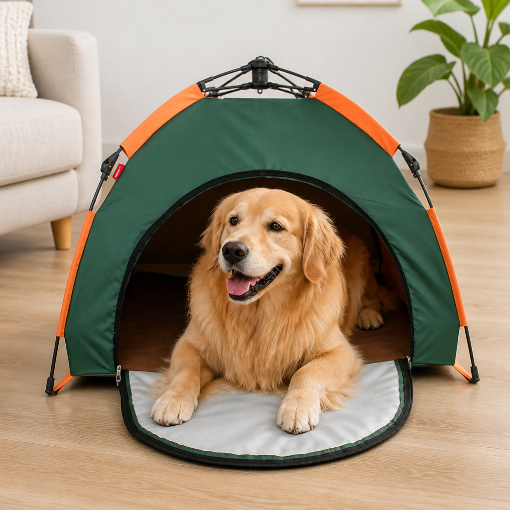 Petmarlow Waterproof & Lightweight Pop-Up Pet Tent (Removable Cushion)