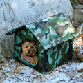 Petmarlow Waterproof Oxford Fabric Foldable Outdoor Cat House (Removable Cushion) – Green / S - 13.8 × 13.8 × 11.8 in