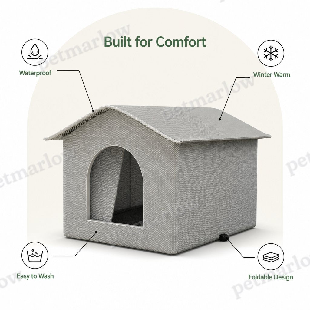 Petmarlow Waterproof Plush Insulated Pet Cave (Foldable & Washable) – view 6