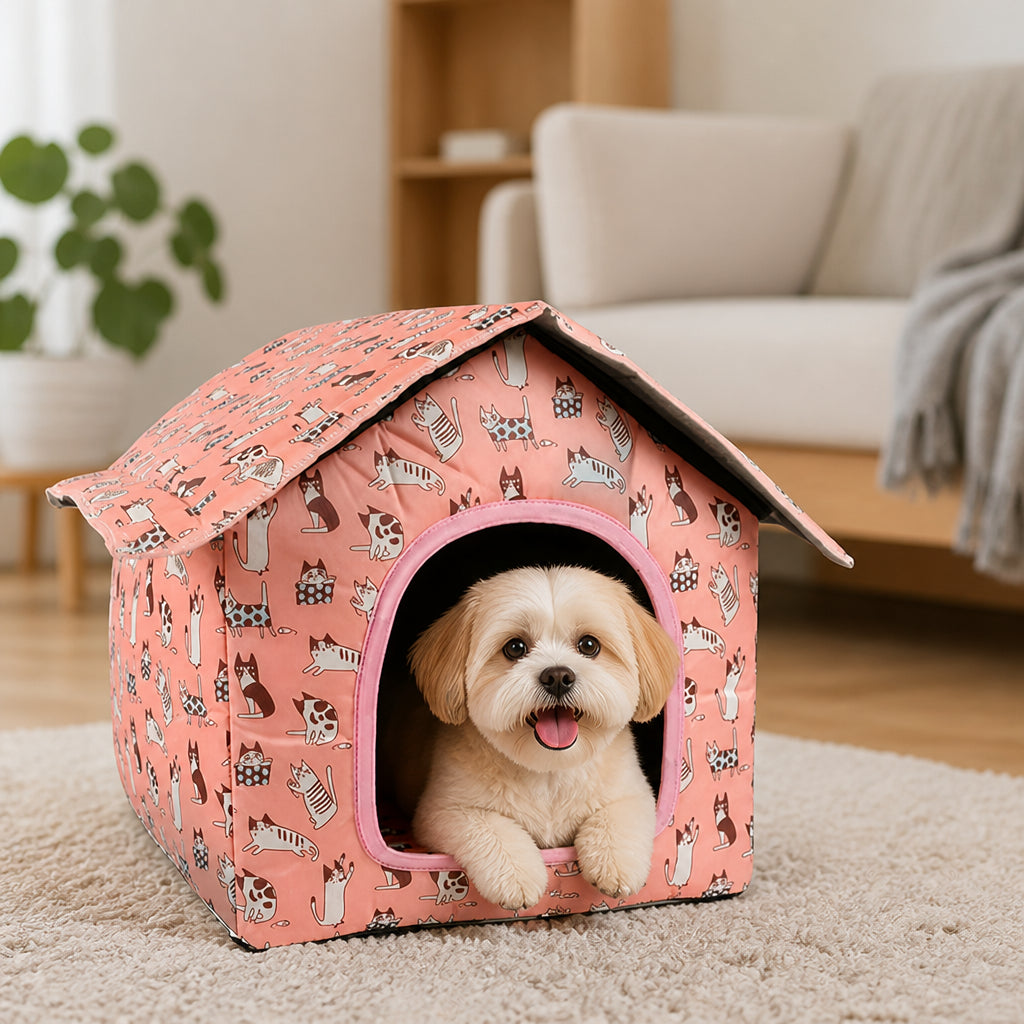 Petmarlow Waterproof & Washable Foldable Pet House