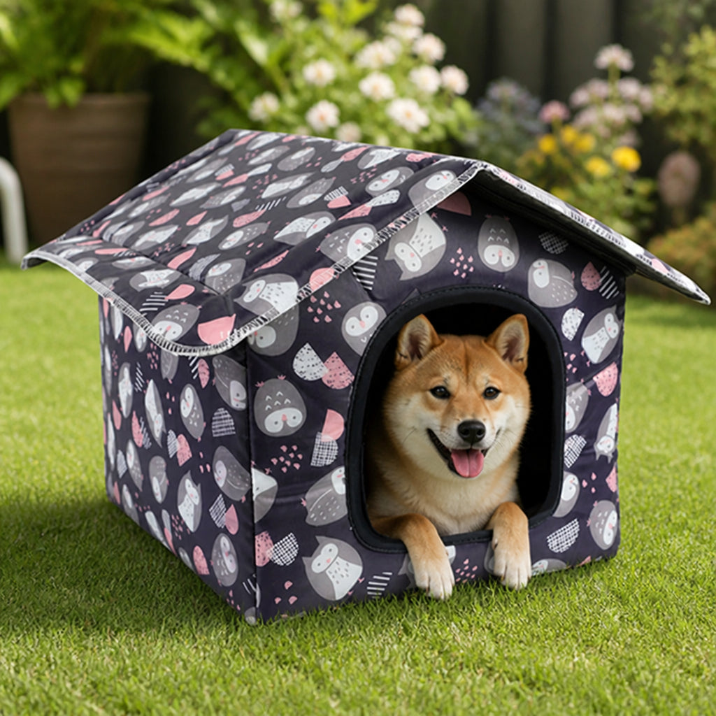 Petmarlow Waterproof & Washable Foldable Pet House – Owl / S