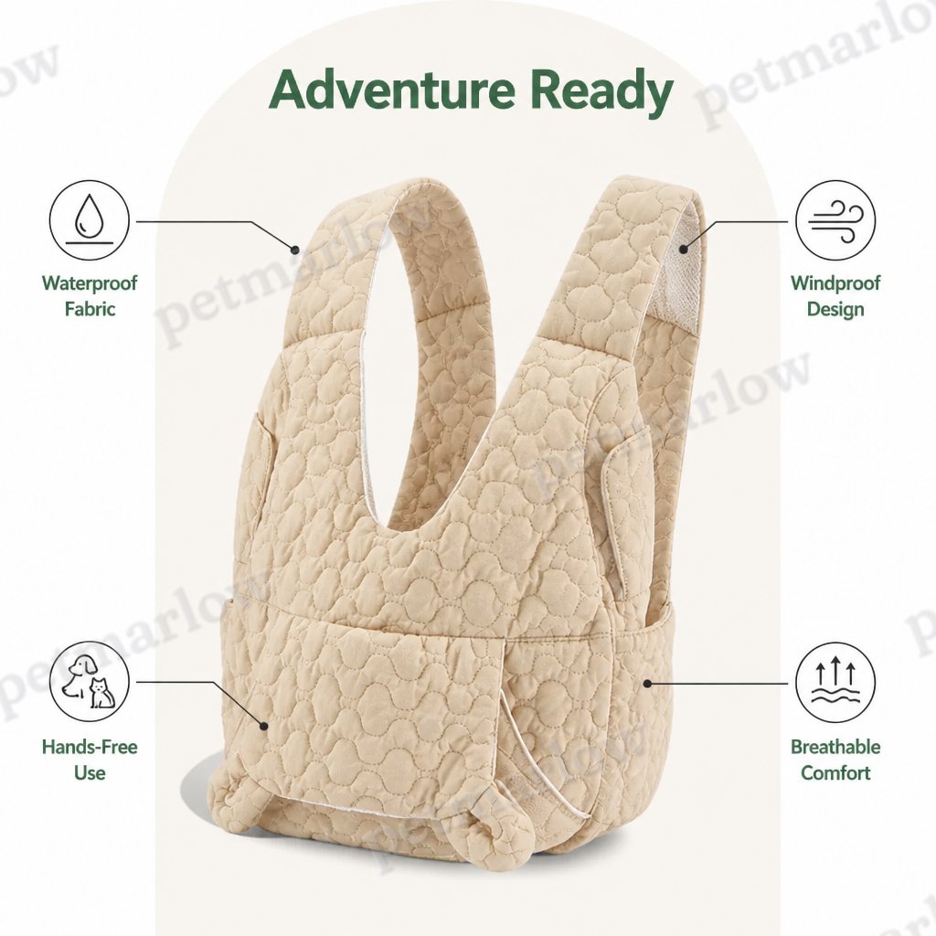 Petmarlow Waterproof & Windproof Hands-Free Pet Carrier (Front Chest Backpack) – view 5