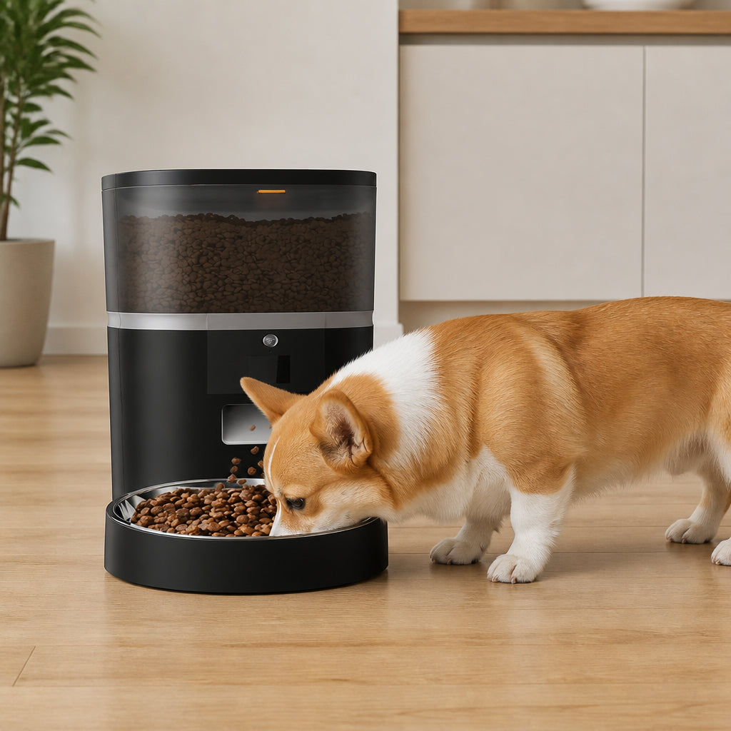 Petmarlow WiFi App Control & Stainless Steel Bowl Pet Feeder – 1 Bowl Black WiFI / US Plug