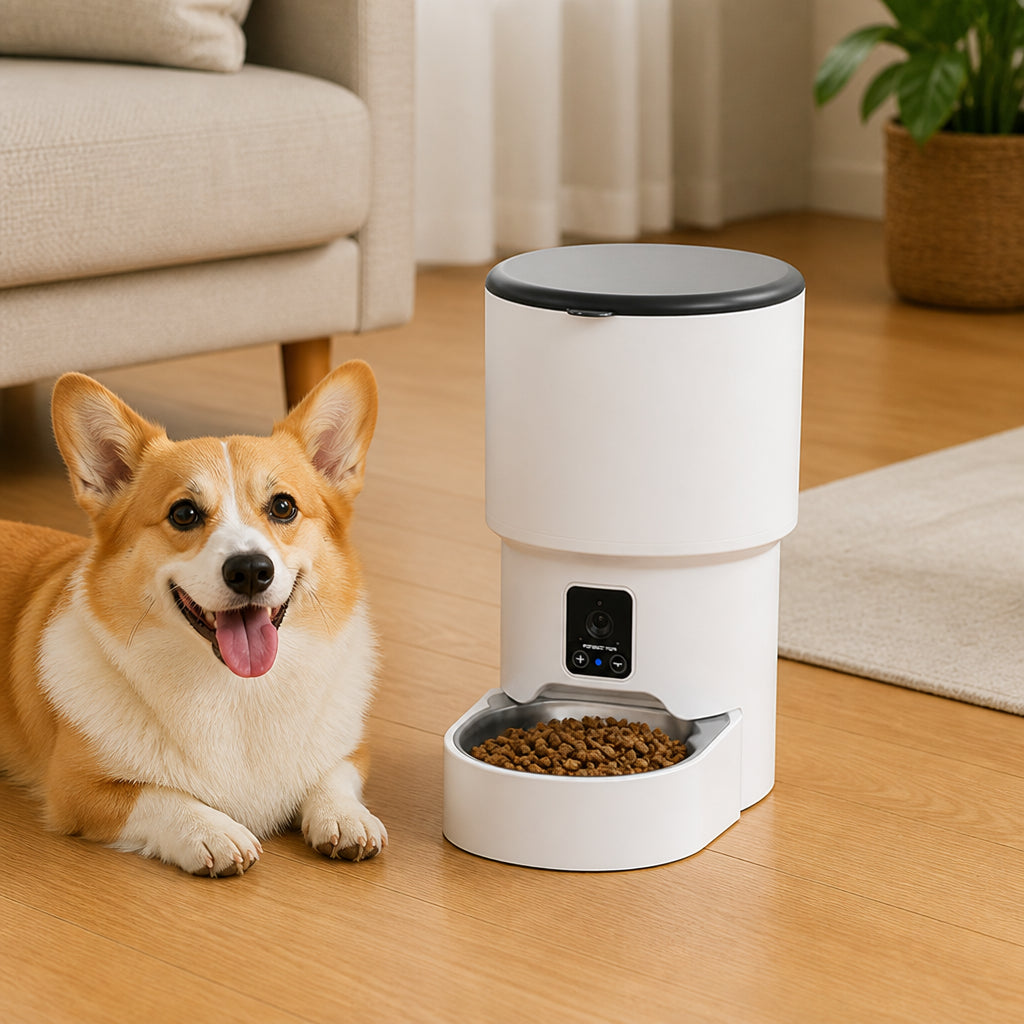 Petmarlow WiFi App-Controlled & Portion Control Pet Feeder (4L Hopper)