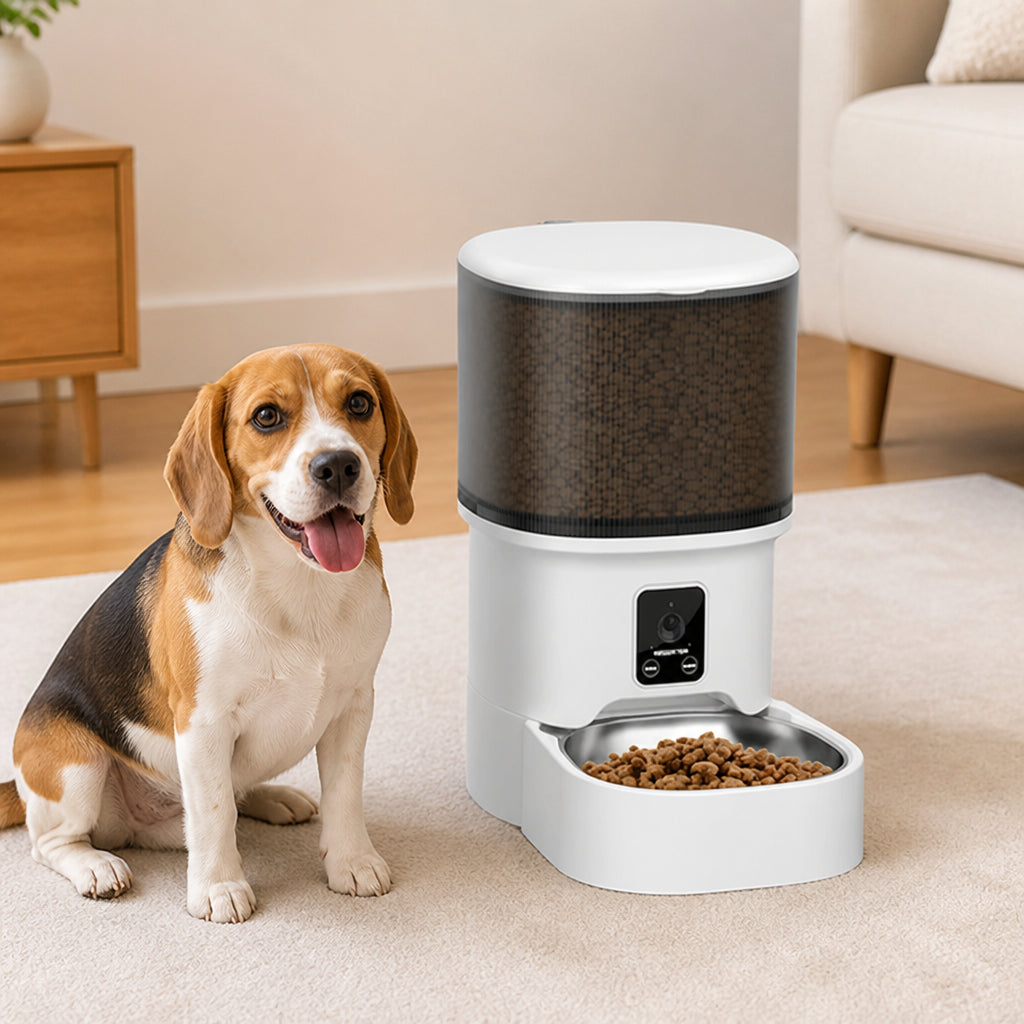 Petmarlow WiFi App-Controlled & Portion Control Pet Feeder (4L Hopper) – Camera Pet Feeder / 135 fl oz