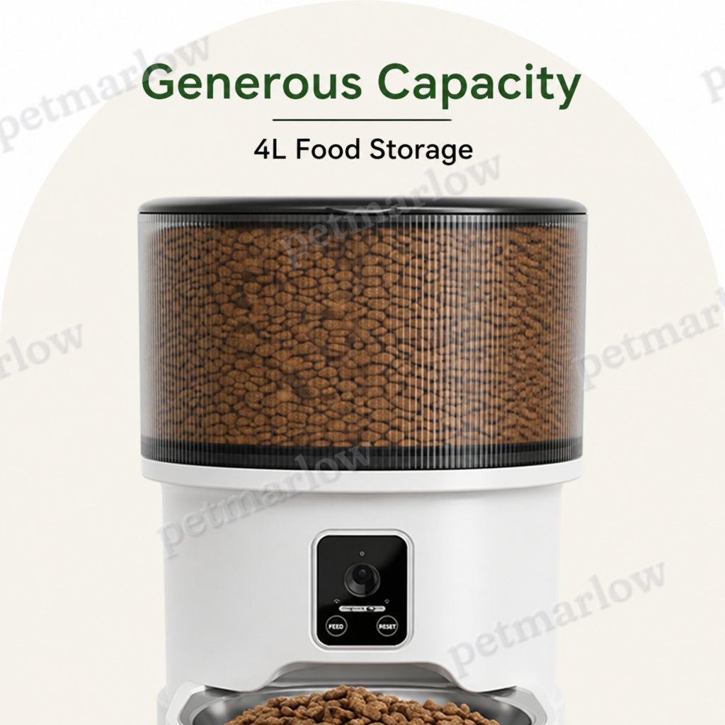 Petmarlow WiFi App-Controlled & Portion Control Pet Feeder (4L Hopper) – view 6