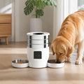 Petmarlow WiFi & Button Programmable Pet Feeder (4L, Stainless Bowls) – WiFi white feeder / 1.19 US gallons