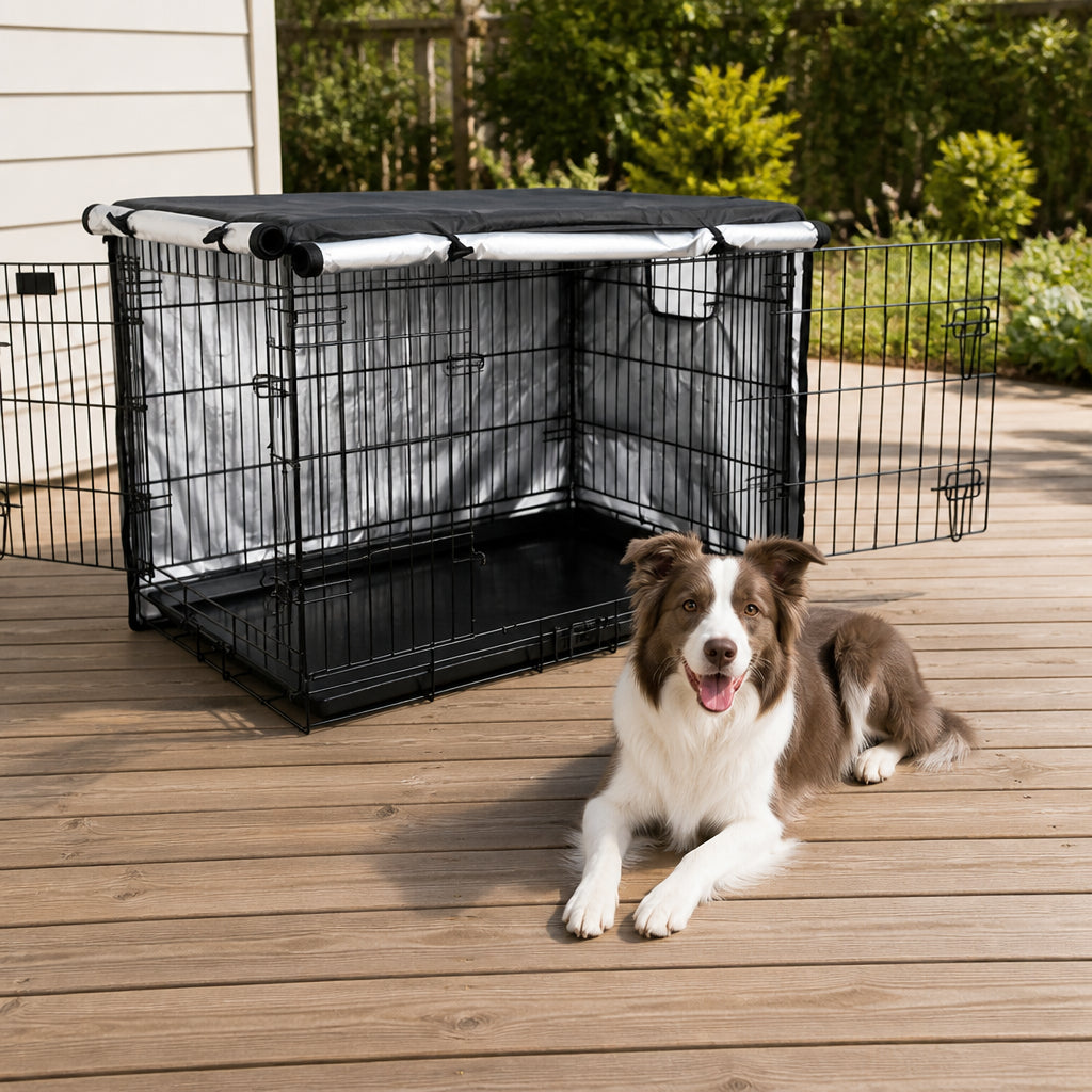 Petmarlow Windproof Oxford & Two-Zip Doors Dog Crate Cover