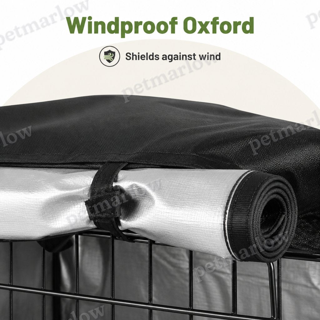 Petmarlow Windproof Oxford & Two-Zip Doors Dog Crate Cover – view 4