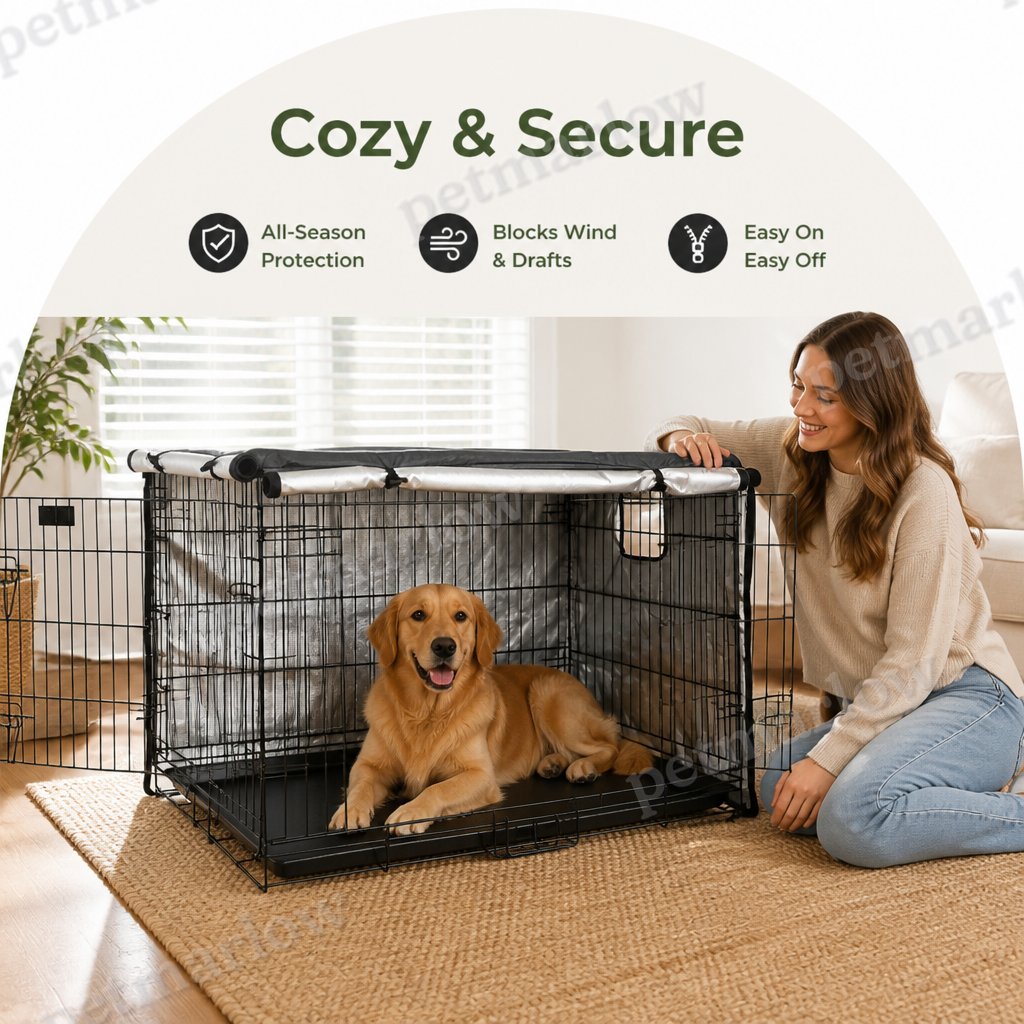 Petmarlow Windproof Oxford & Two-Zip Doors Dog Crate Cover – view 6